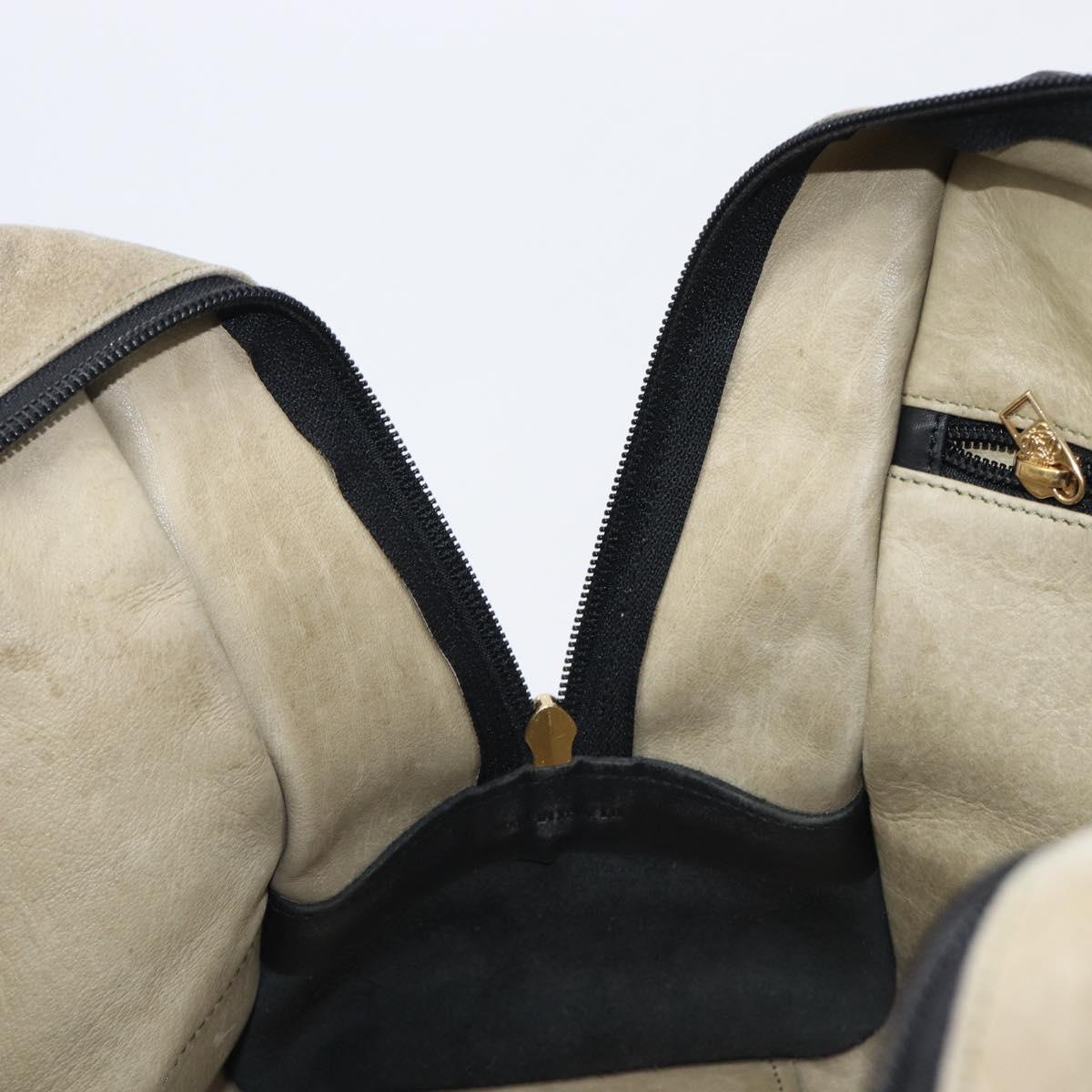 LOEWE Amazona 32 Hand Bag Suede Khaki Gold Tone Auth bs37068