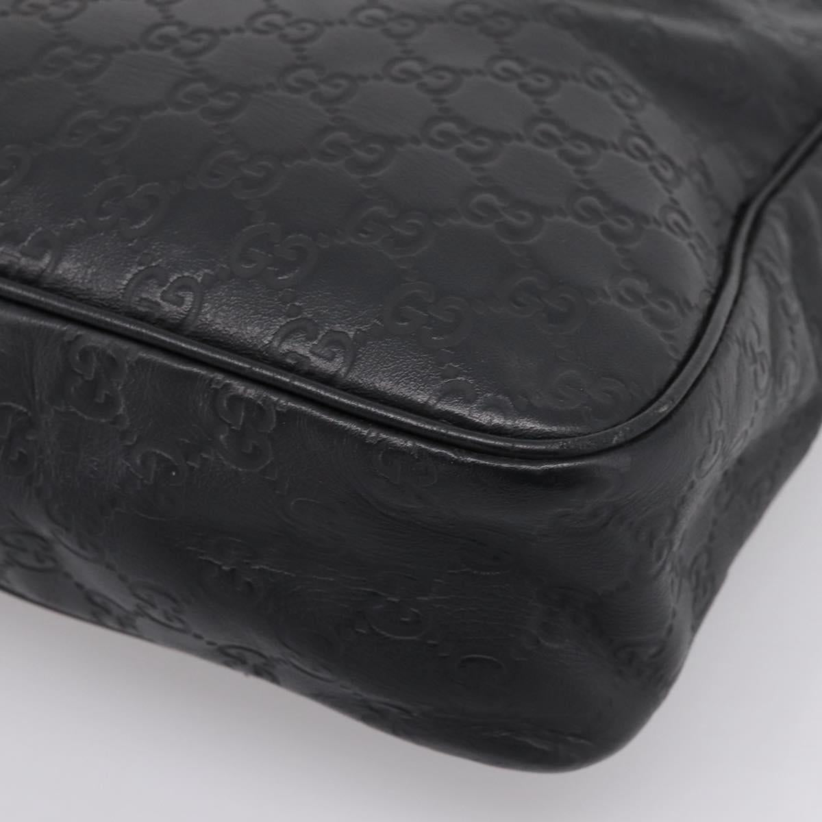 GUCCI GuccissimaGG Shoulder Bag Leather Black Silver 322080 Auth bs37071