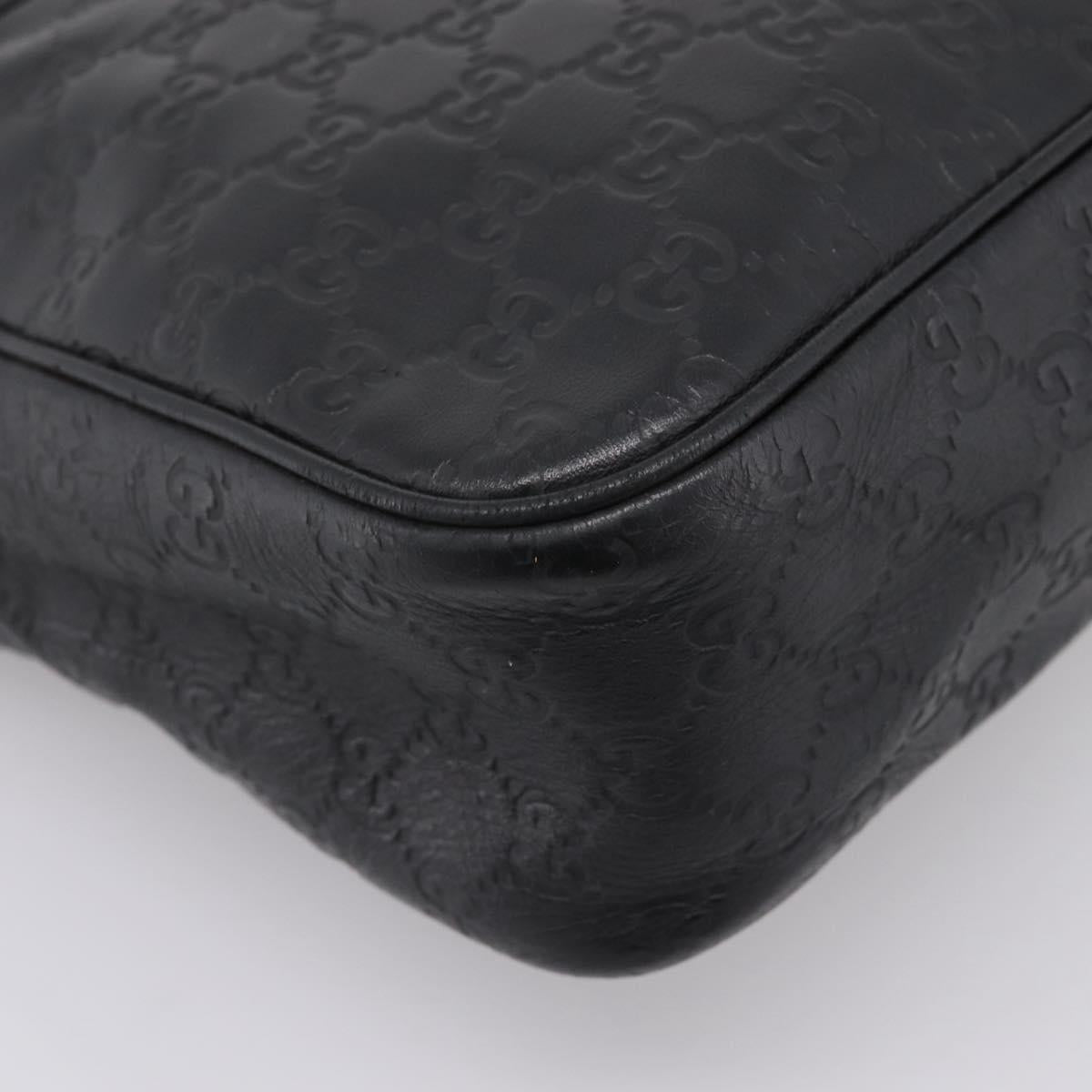 GUCCI GuccissimaGG Shoulder Bag Leather Black Silver 322080 Auth bs37071