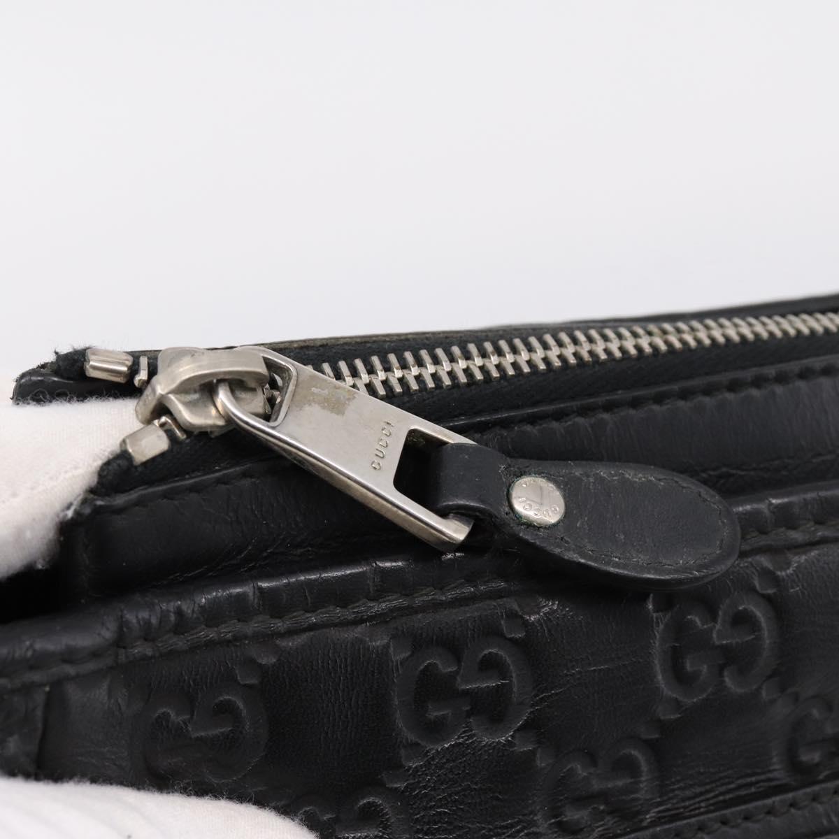 GUCCI GuccissimaGG Shoulder Bag Leather Black Silver 322080 Auth bs37071