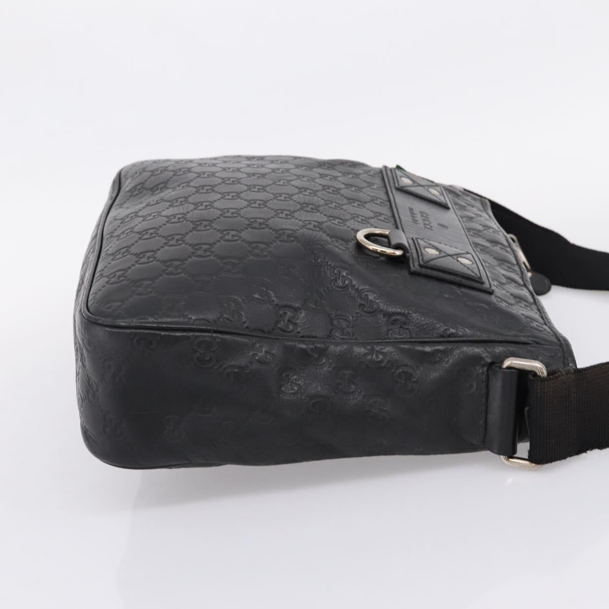 GUCCI GuccissimaGG Shoulder Bag Leather Black Silver 322080 Auth bs37071