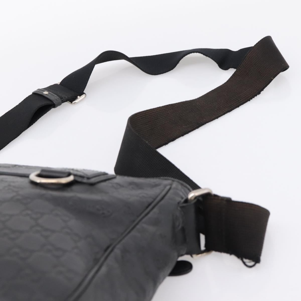 GUCCI GuccissimaGG Shoulder Bag Leather Black Silver 322080 Auth bs37071