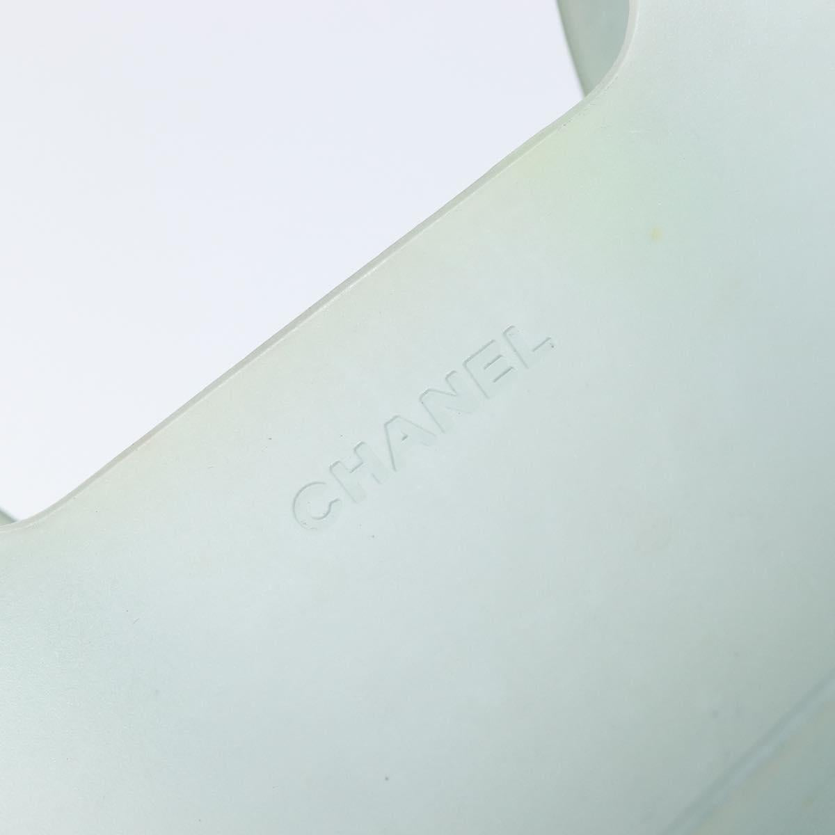 CHANEL Tote Bag Rubber Green Silver CC Auth bs37074