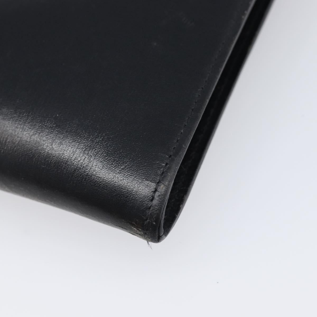 HERMES Omenitu Shoulder Bag Leather Black Auth bs37075