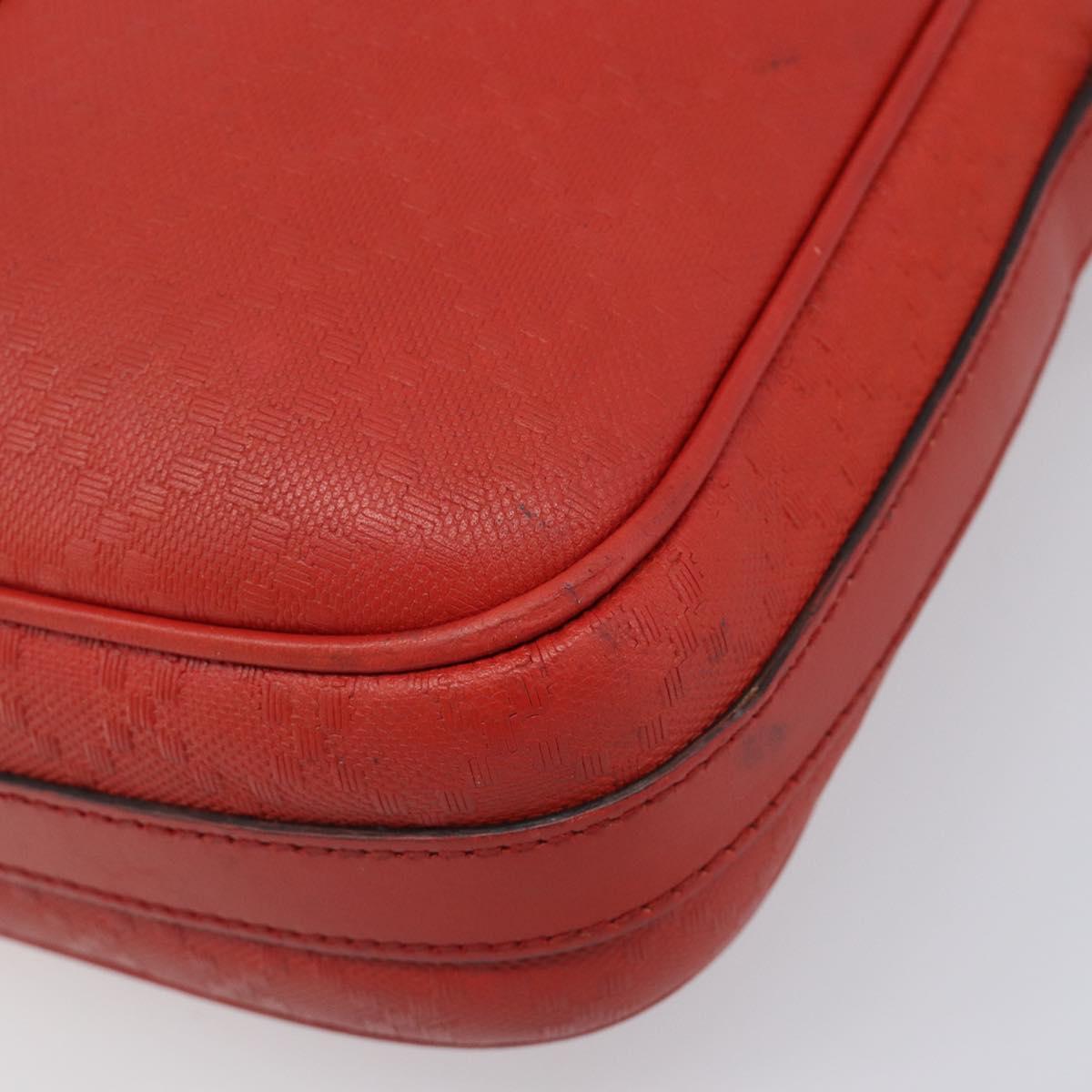 GUCCI Diamante Business Bag PVC Leather Red Gold Tone 344357 Auth bs37080