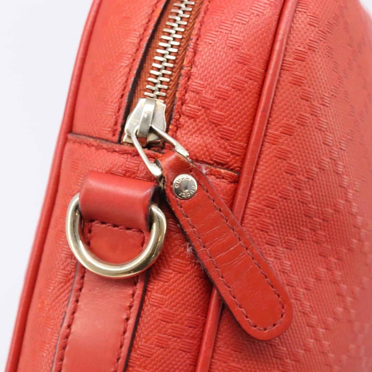 GUCCI Diamante Business Bag PVC Leather Red Gold Tone 344357 Auth bs37080