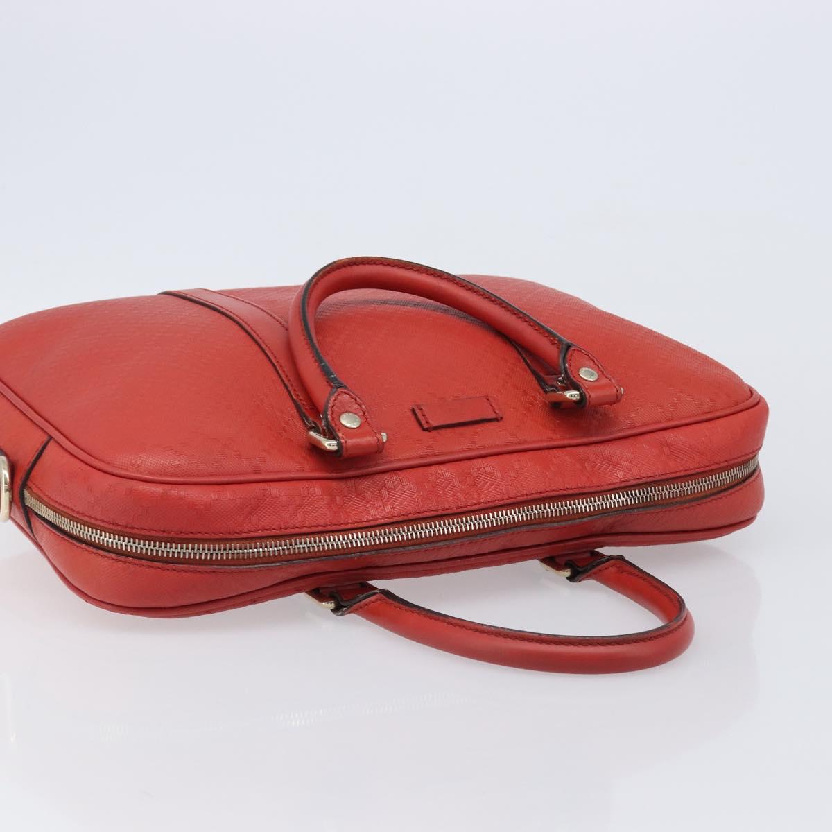 GUCCI Diamante Business Bag PVC Leather Red Gold Tone 344357 Auth bs37080