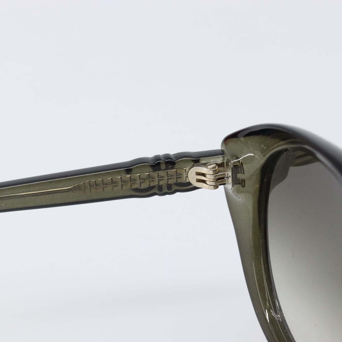 Salvatore Ferragamo Gancini Sunglasses Plastic Khaki Silver Auth bs37082