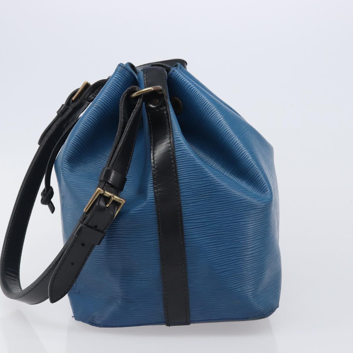 LOUIS VUITTON Epi Petit Noe Shoulder Bag Bicolor Blue Black M44152 Auth bs37093