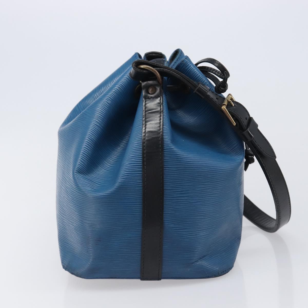 LOUIS VUITTON Epi Petit Noe Shoulder Bag Bicolor Blue Black M44152 Auth bs37093