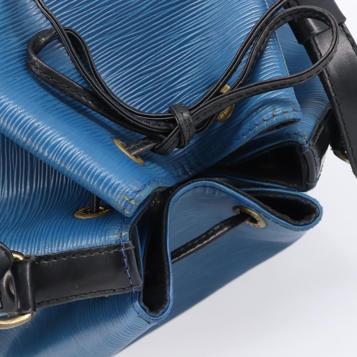 LOUIS VUITTON Epi Petit Noe Shoulder Bag Bicolor Blue Black M44152 Auth bs37093