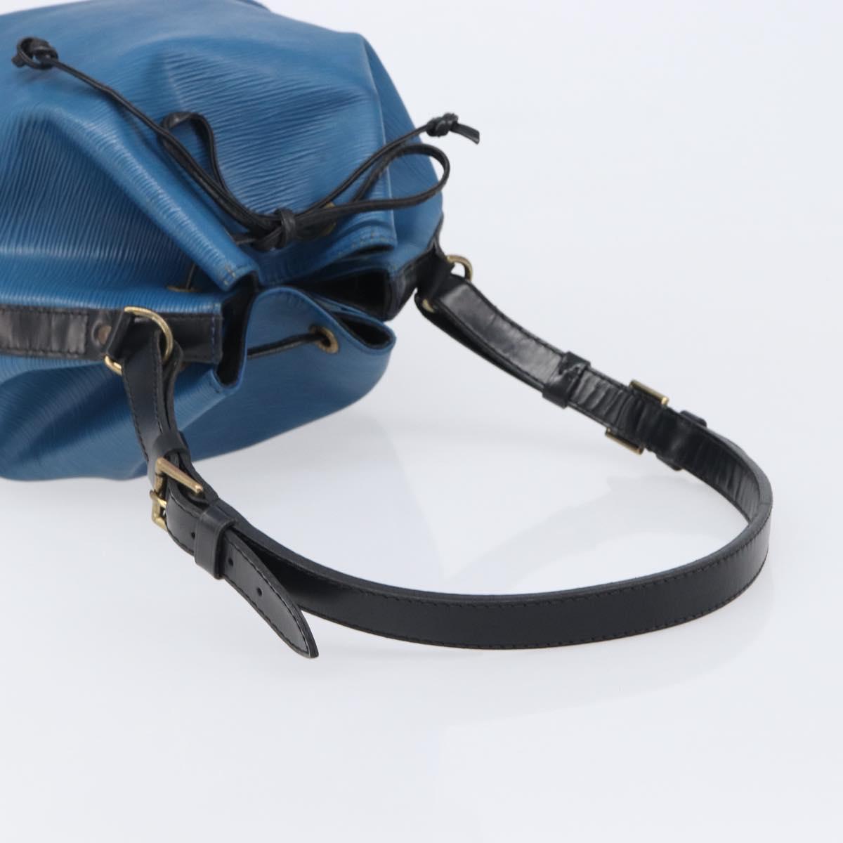 LOUIS VUITTON Epi Petit Noe Shoulder Bag Bicolor Blue Black M44152 Auth bs37093