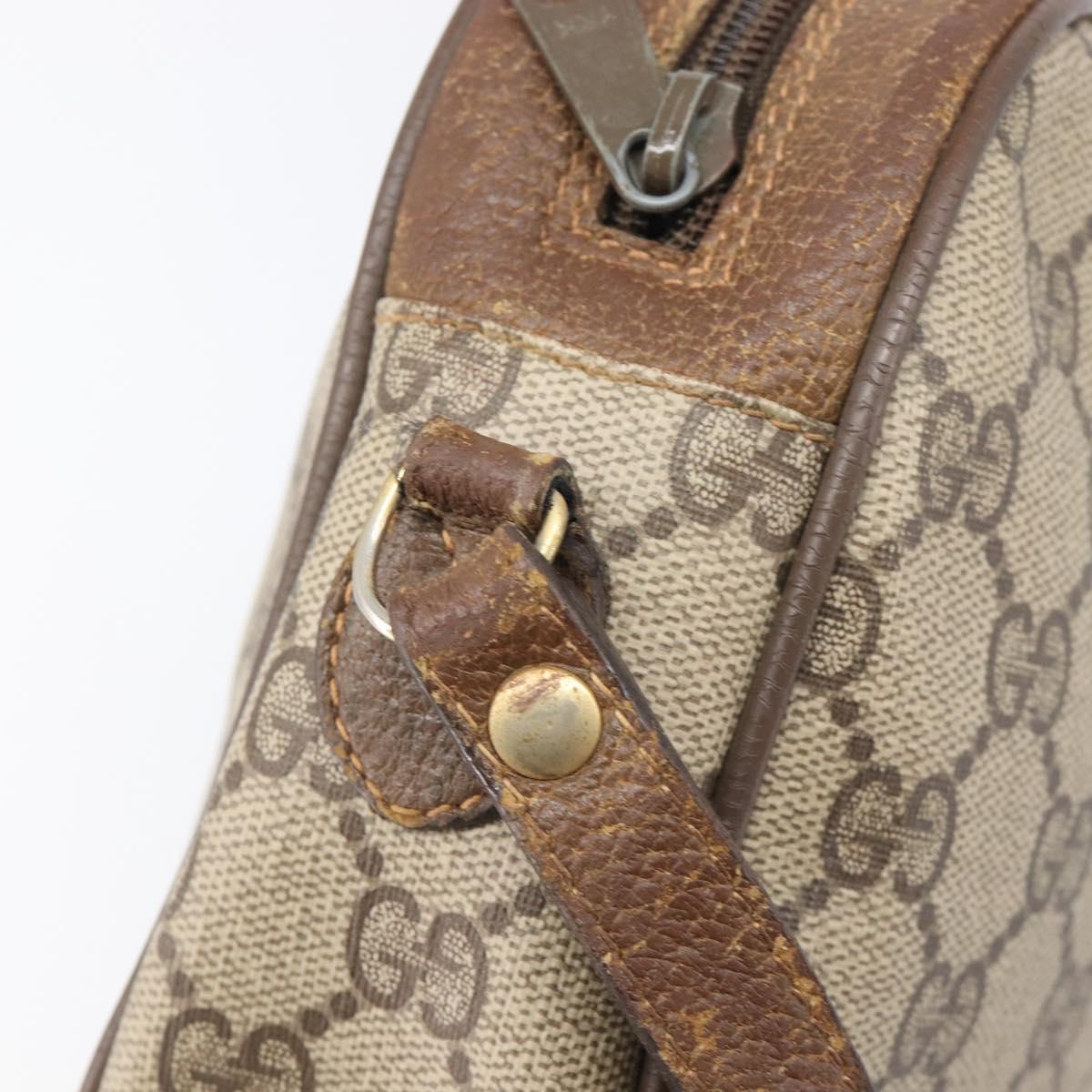 GUCCI GG Supreme Web Sherry Line Clutch Bag PVC Beige 89 01 034 Auth bs37095