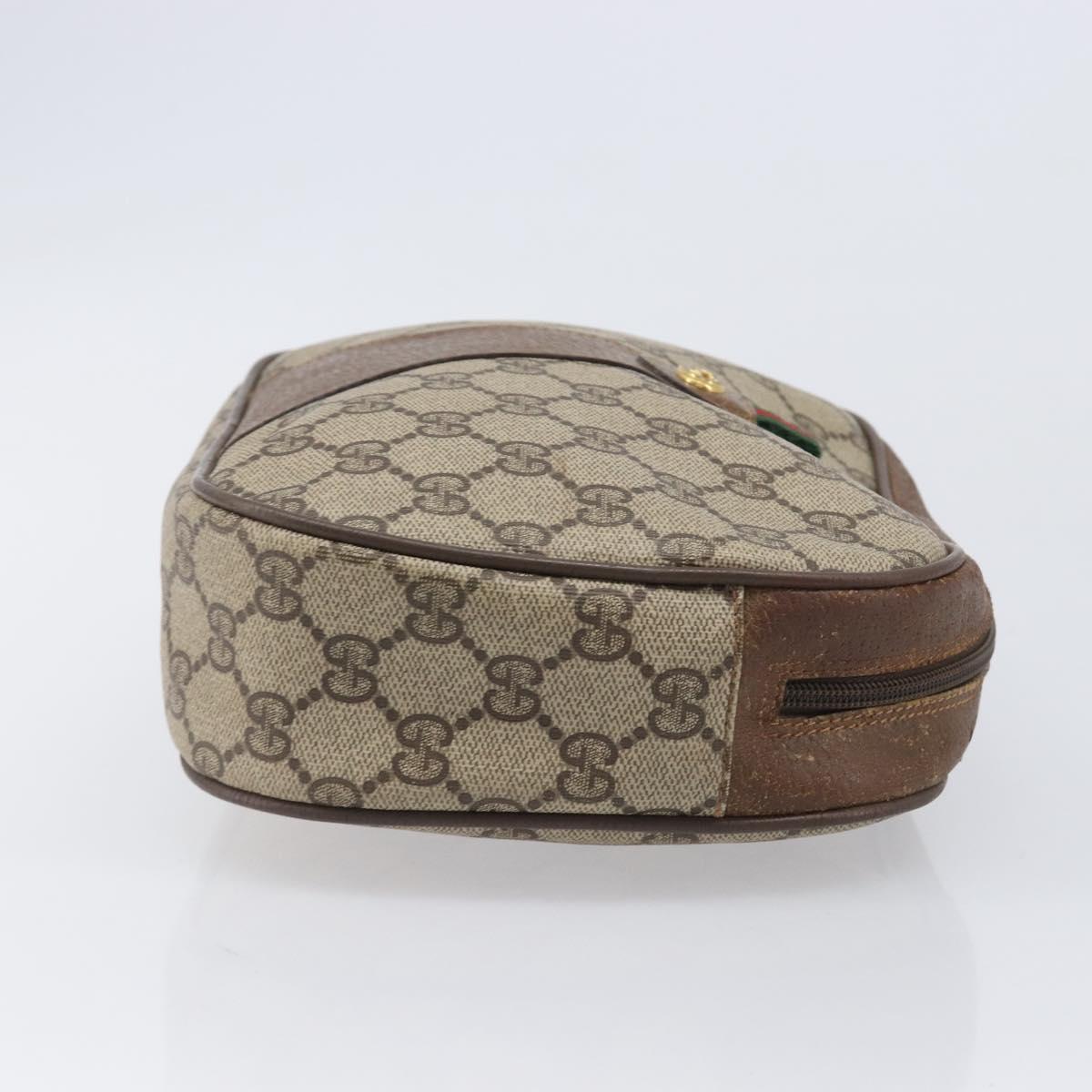 GUCCI GG Supreme Web Sherry Line Clutch Bag PVC Beige 89 01 034 Auth bs37095