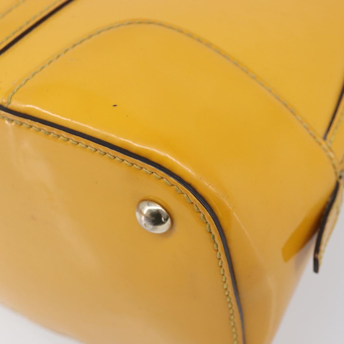 GUCCI Micro GG Hand Bag Patent 2way Yellow Gold Tone 809617 Auth bs37096