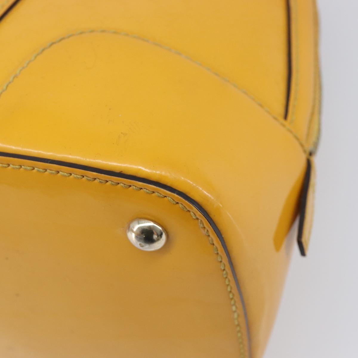 GUCCI Micro GG Hand Bag Patent 2way Yellow Gold Tone 809617 Auth bs37096
