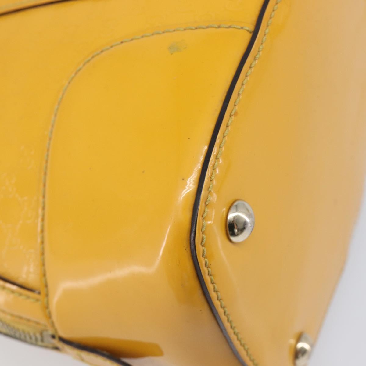 GUCCI Micro GG Hand Bag Patent 2way Yellow Gold Tone 809617 Auth bs37096
