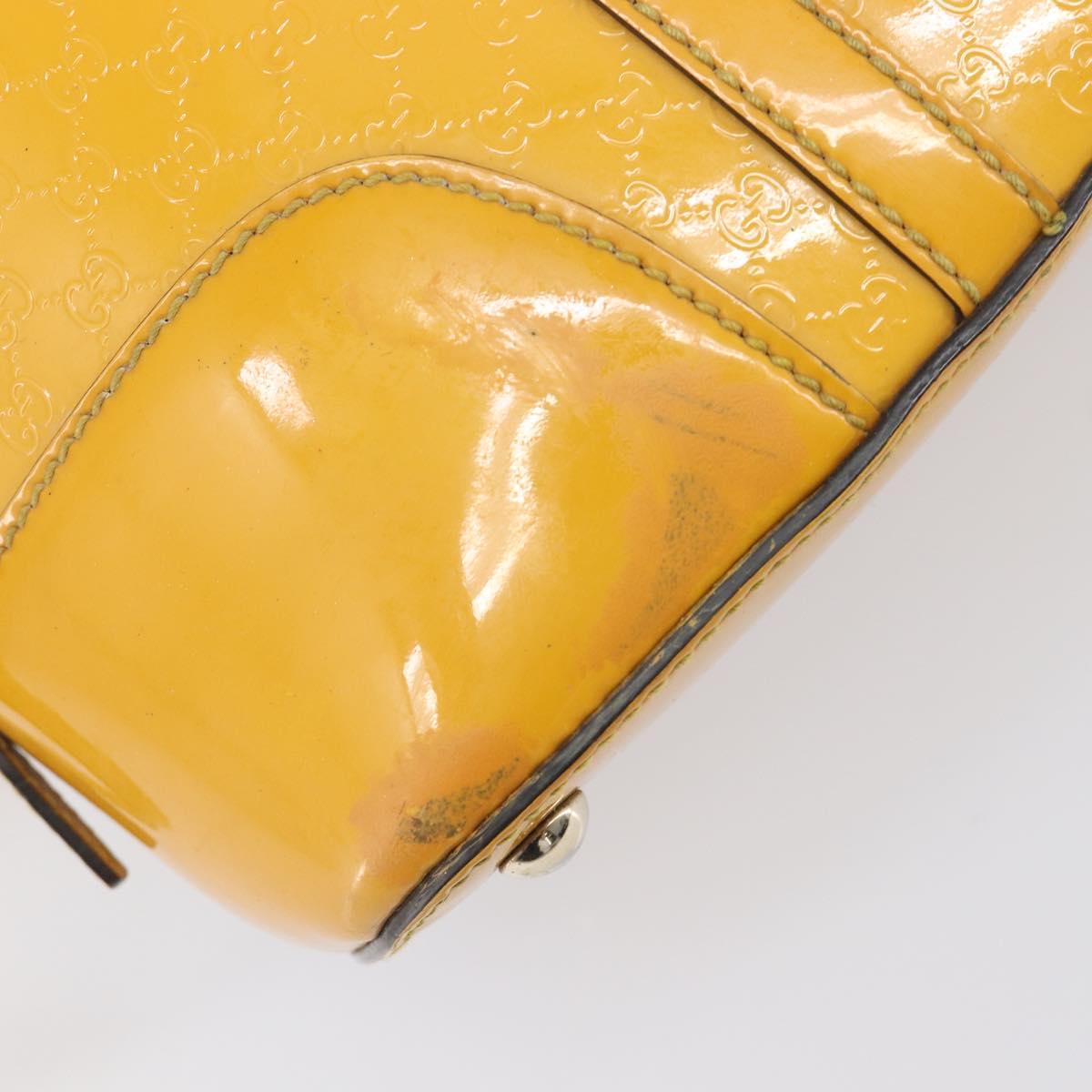 GUCCI Micro GG Hand Bag Patent 2way Yellow Gold Tone 809617 Auth bs37096