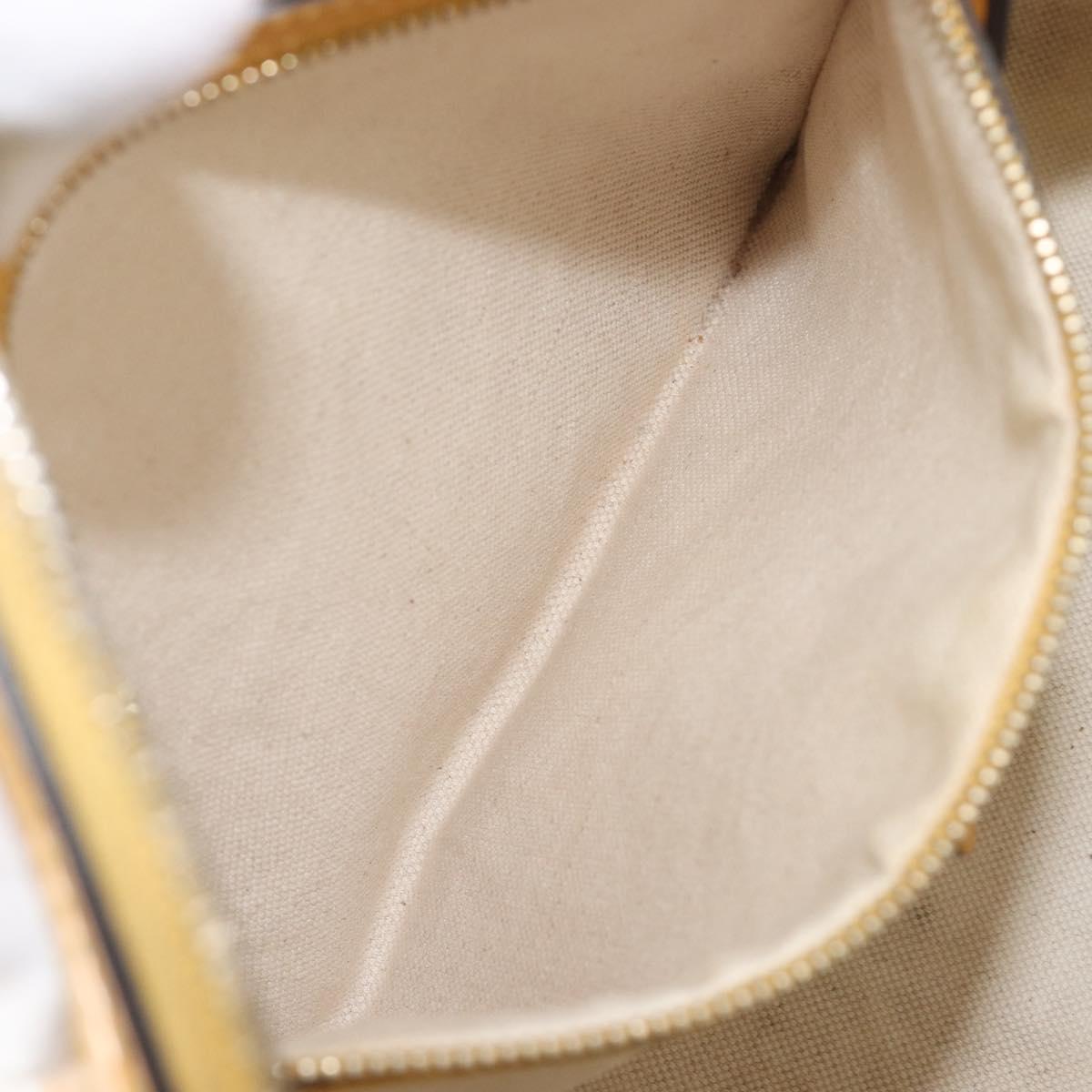 GUCCI Micro GG Hand Bag Patent 2way Yellow Gold Tone 809617 Auth bs37096