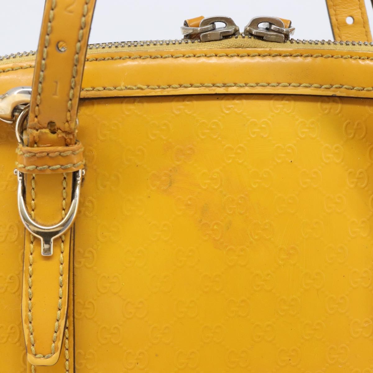 GUCCI Micro GG Hand Bag Patent 2way Yellow Gold Tone 809617 Auth bs37096