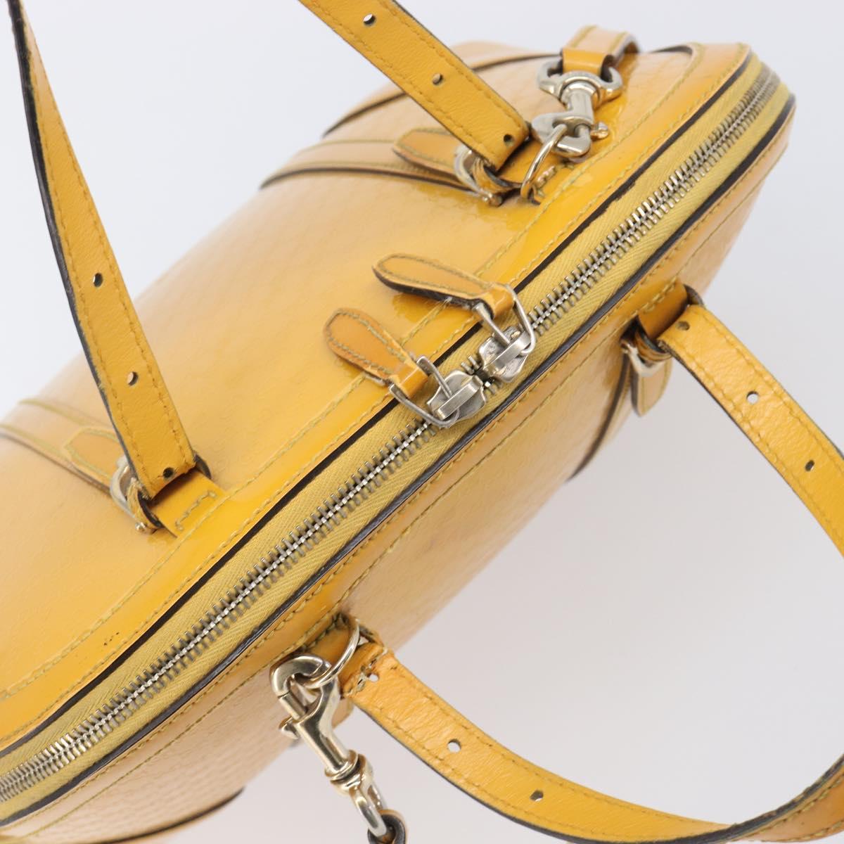 GUCCI Micro GG Hand Bag Patent 2way Yellow Gold Tone 809617 Auth bs37096