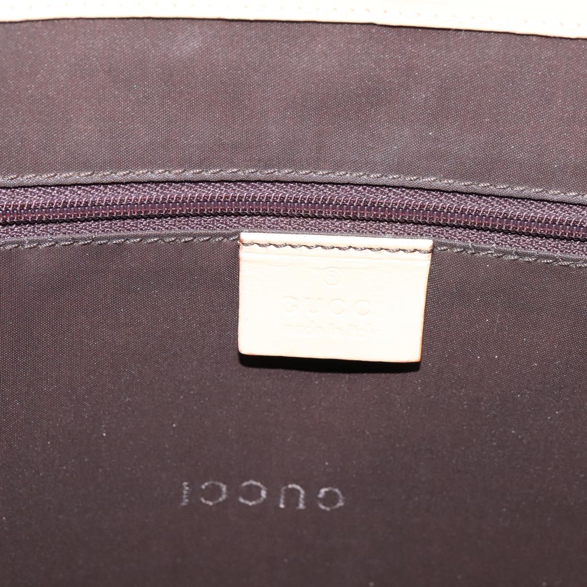 GUCCI Jackie Hand Bag Leather Beige Silver 002 1064 Auth bs37097