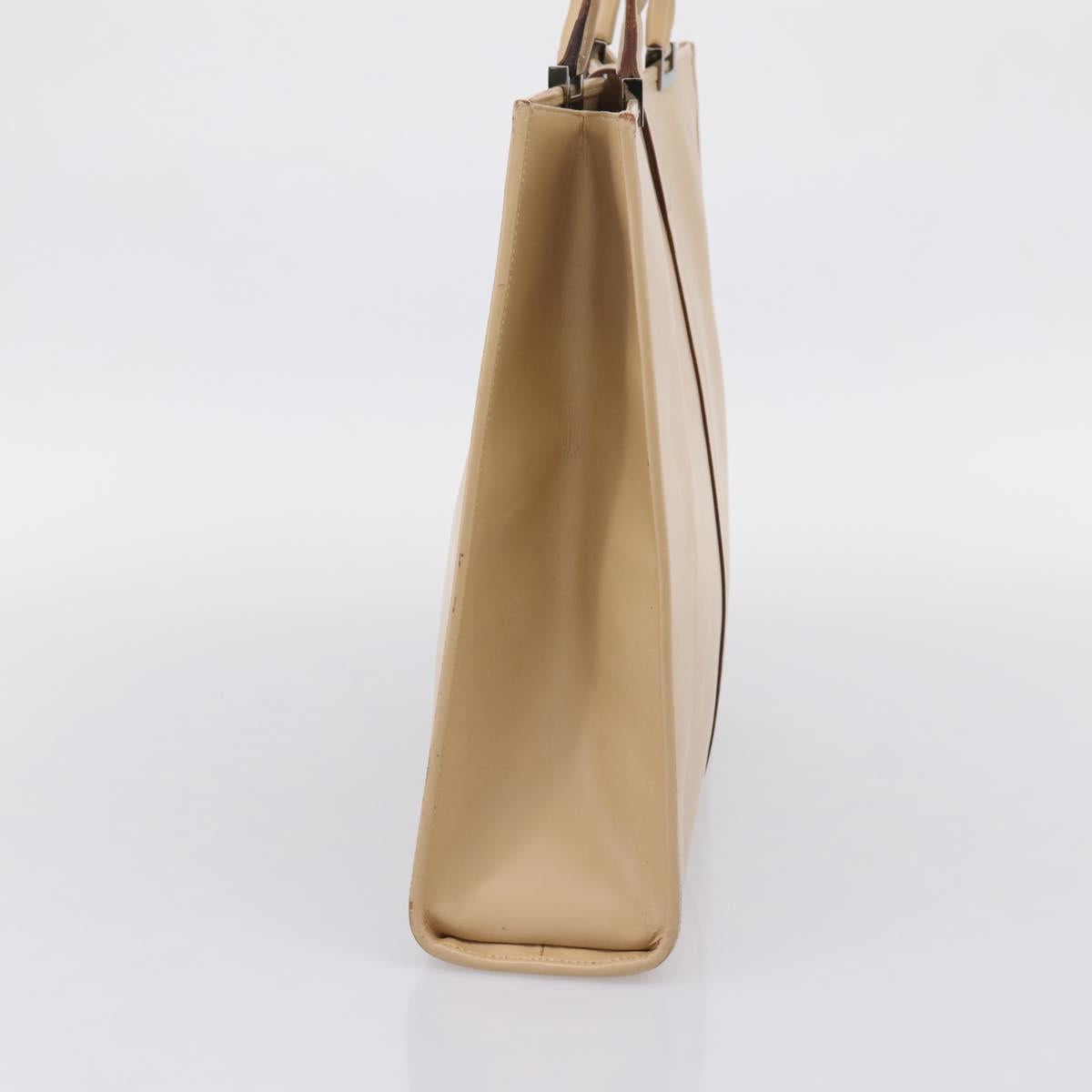 GUCCI Jackie Hand Bag Leather Beige Silver 002 1064 Auth bs37097