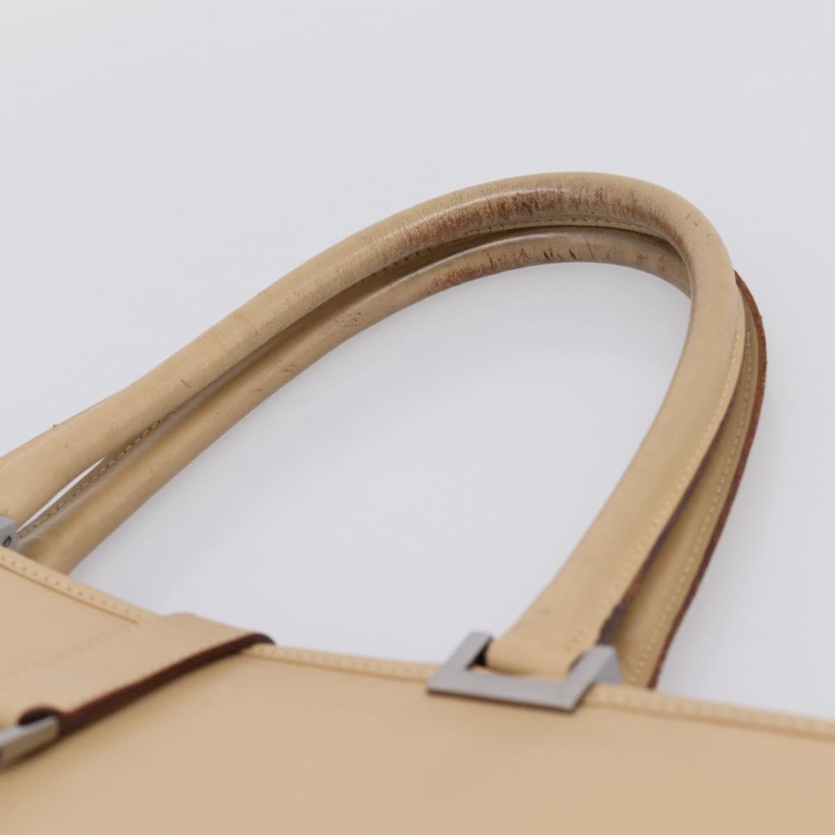 GUCCI Jackie Hand Bag Leather Beige Silver 002 1064 Auth bs37097