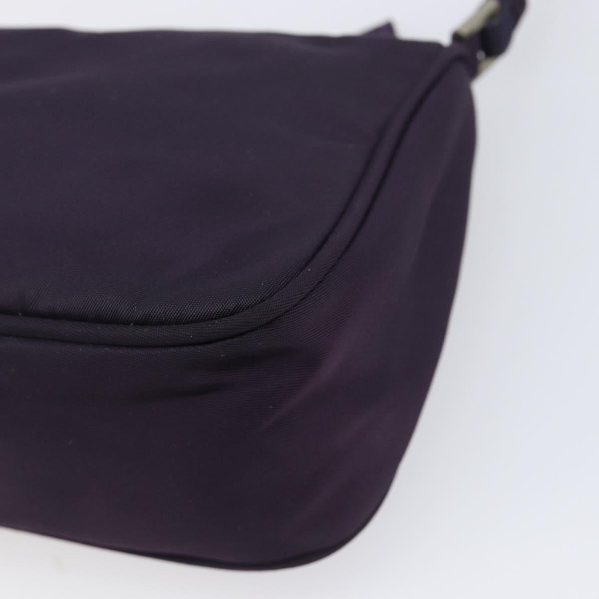 PRADA Accessory Pouch Nylon Purple Silver Auth bs37099