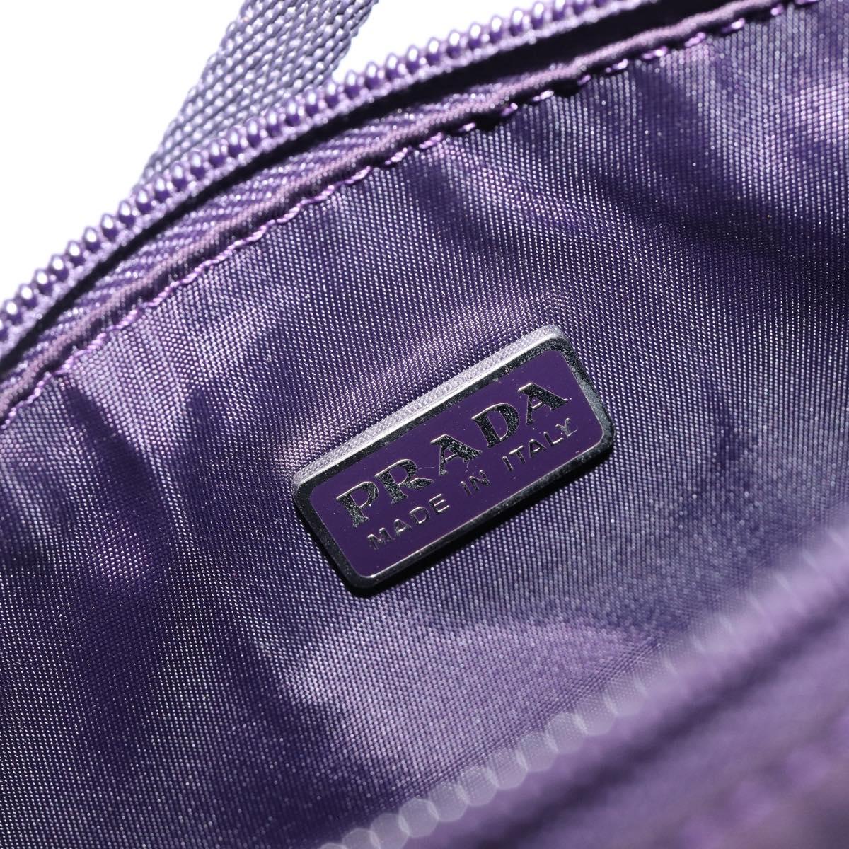 PRADA Accessory Pouch Nylon Purple Silver Auth bs37099