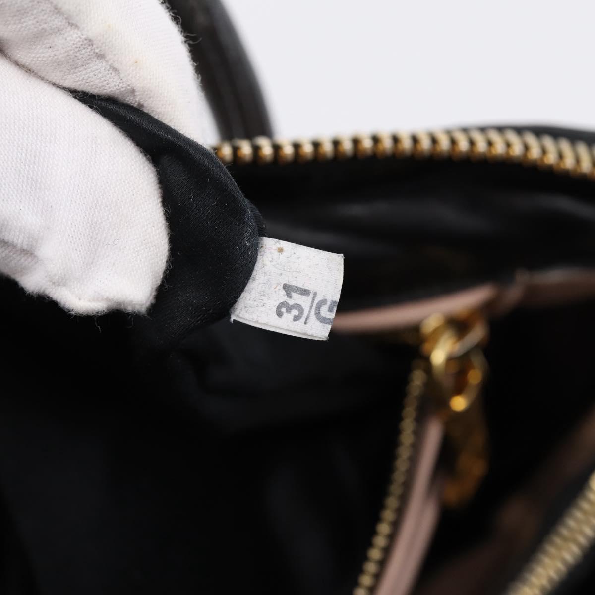 Miu Miu Hand Bag Leather 2way Beige Gold Tone Auth bs37100