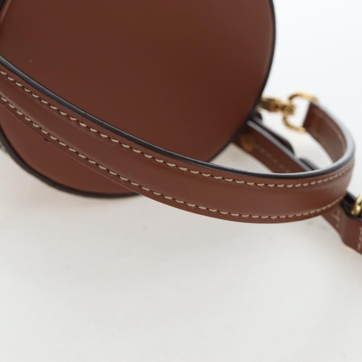 Miu Miu Hand Bag Leather 2way Brown Gold Tone Auth bs37103M