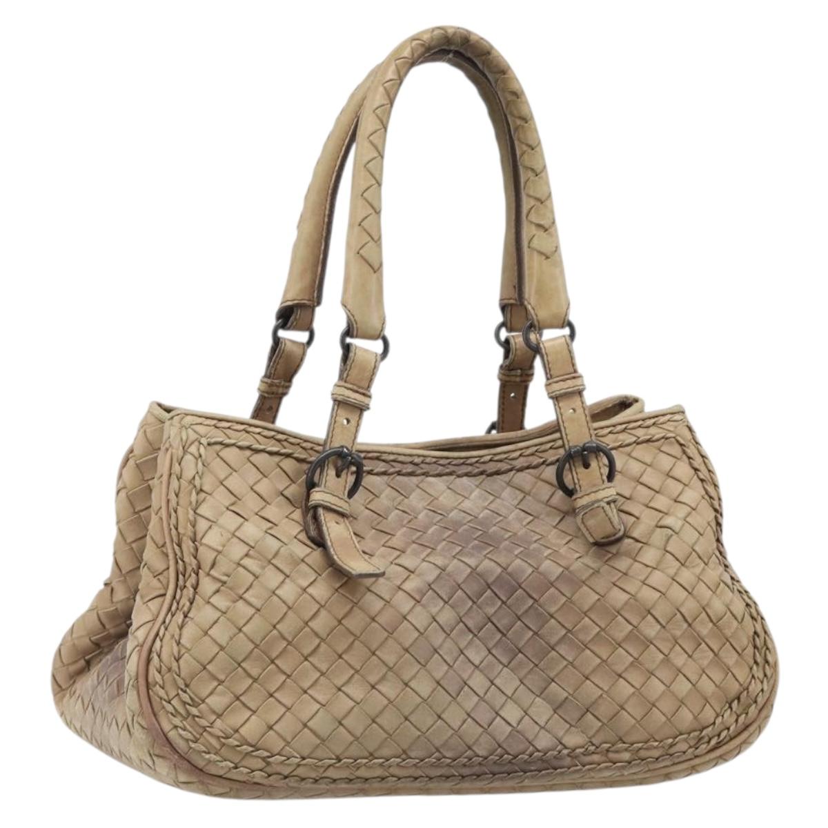 BOTTEGA VENETA INTRECCIATO Hand Bag Leather Beige 180176 Auth bs37104