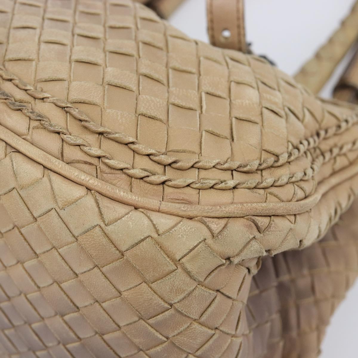 BOTTEGA VENETA INTRECCIATO Hand Bag Leather Beige 180176 Auth bs37104
