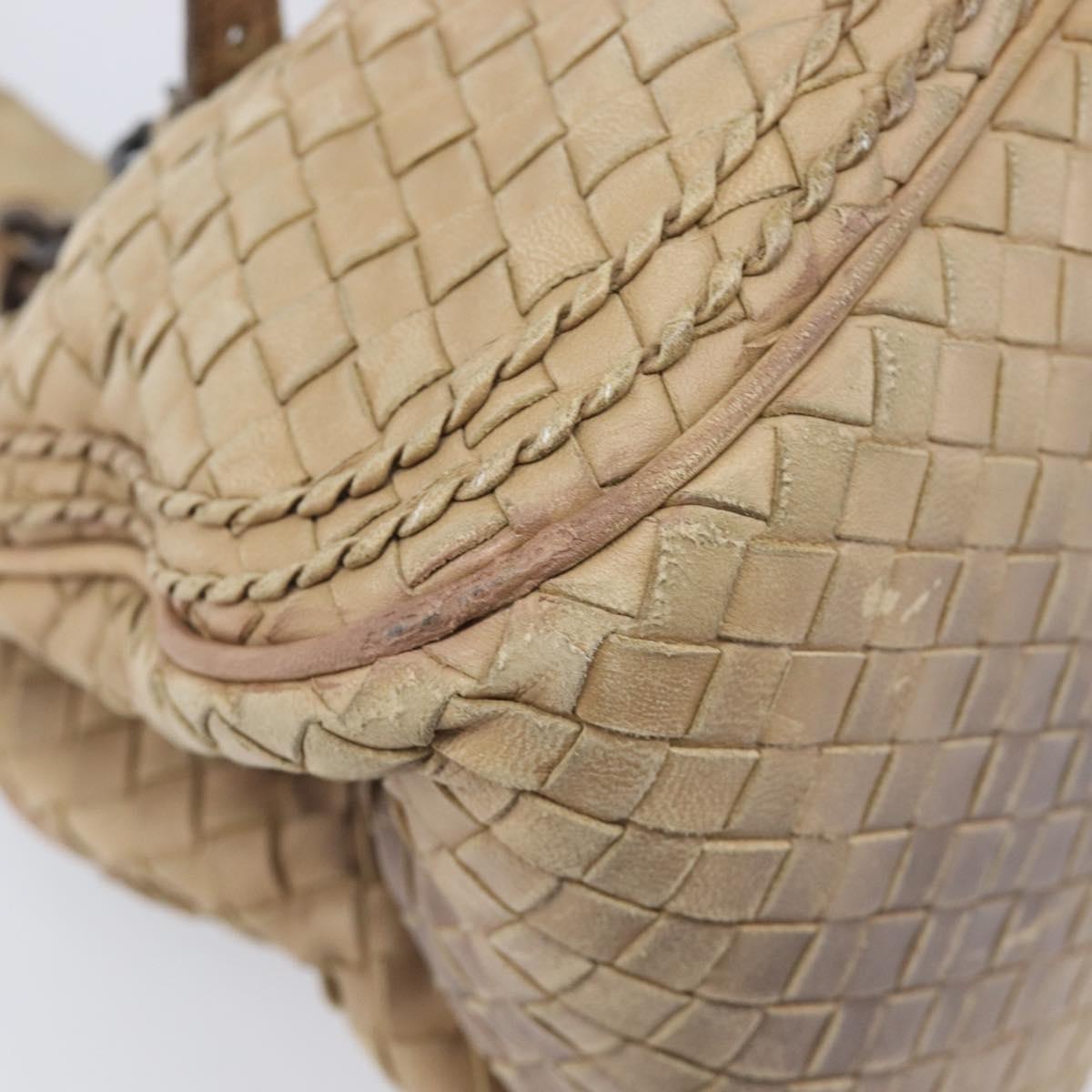 BOTTEGA VENETA INTRECCIATO Hand Bag Leather Beige 180176 Auth bs37104