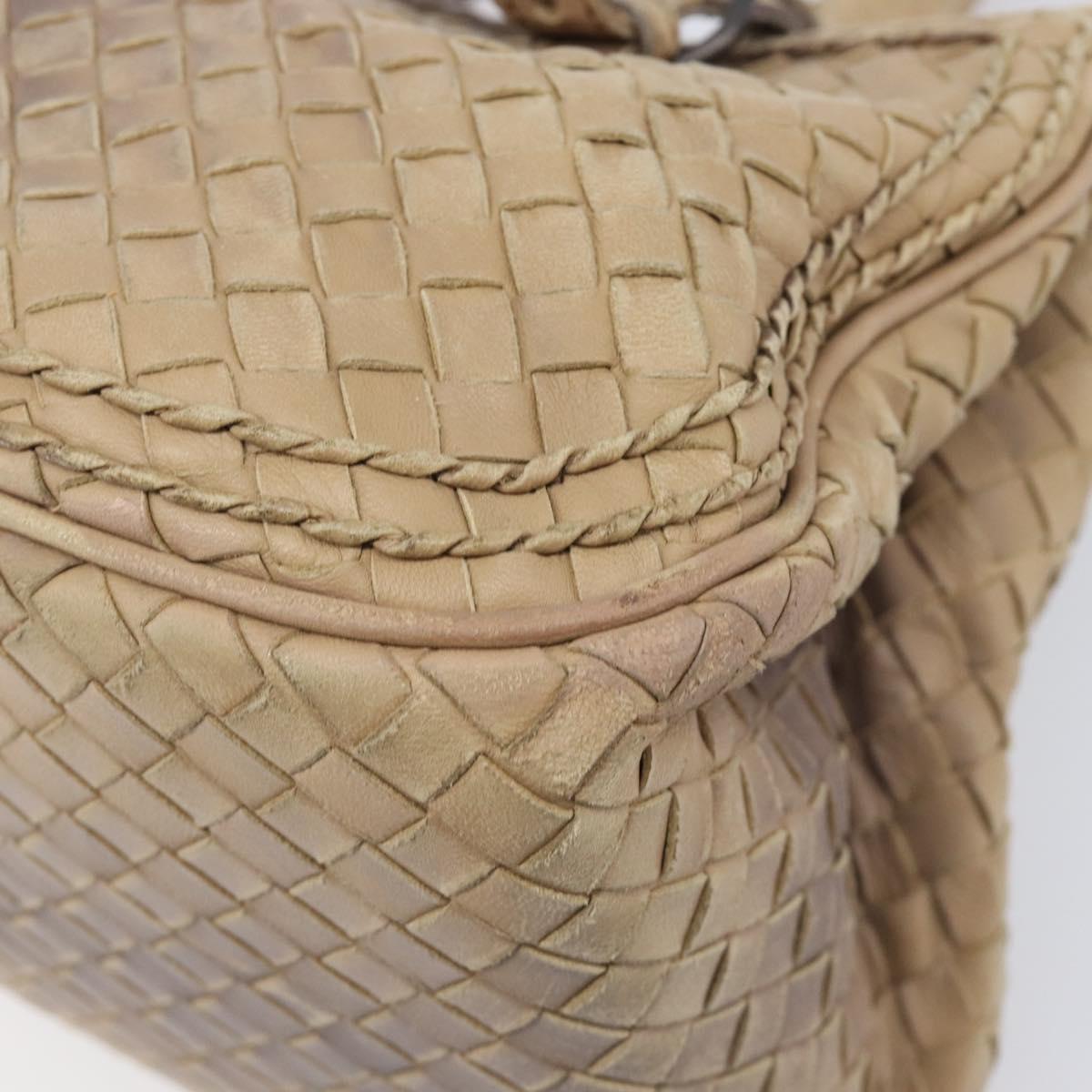 BOTTEGA VENETA INTRECCIATO Hand Bag Leather Beige 180176 Auth bs37104