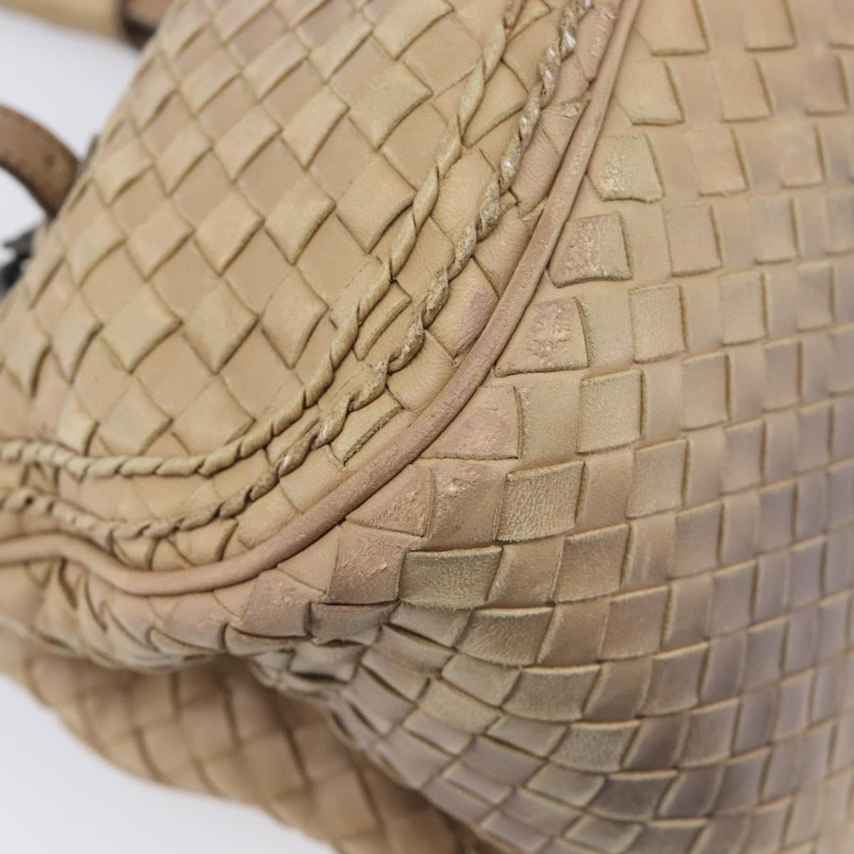 BOTTEGA VENETA INTRECCIATO Hand Bag Leather Beige 180176 Auth bs37104