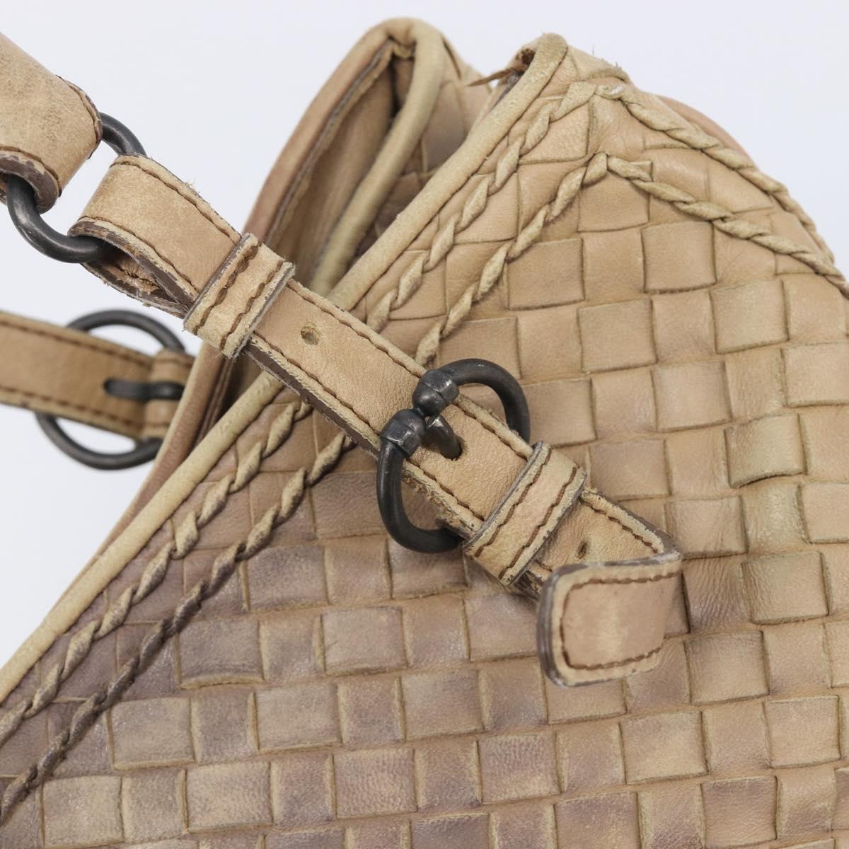 BOTTEGA VENETA INTRECCIATO Hand Bag Leather Beige 180176 Auth bs37104