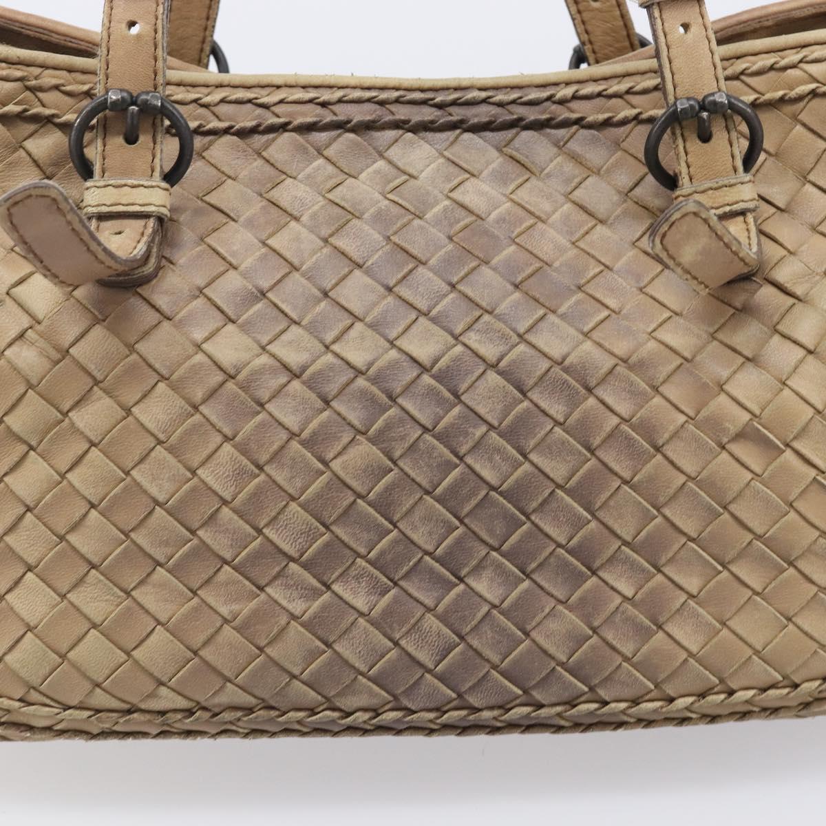 BOTTEGA VENETA INTRECCIATO Hand Bag Leather Beige 180176 Auth bs37104