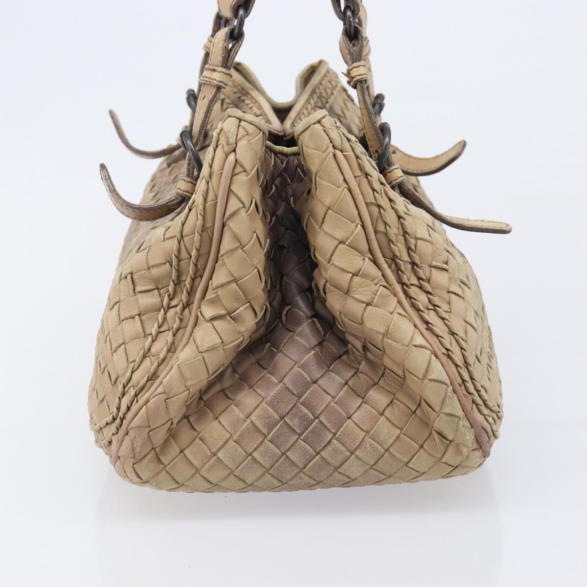 BOTTEGA VENETA INTRECCIATO Hand Bag Leather Beige 180176 Auth bs37104