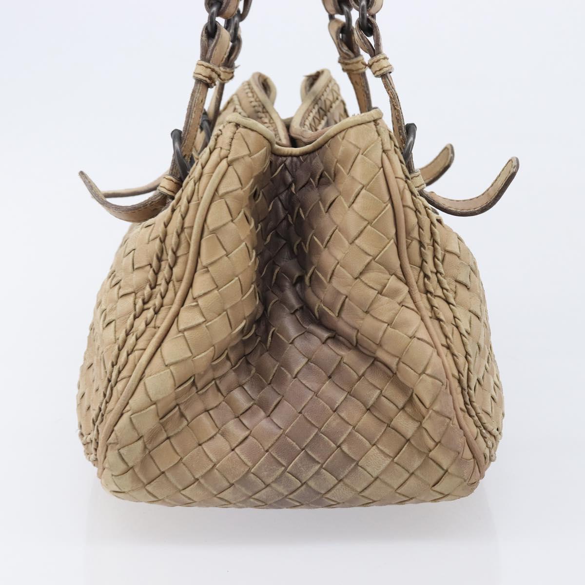 BOTTEGA VENETA INTRECCIATO Hand Bag Leather Beige 180176 Auth bs37104
