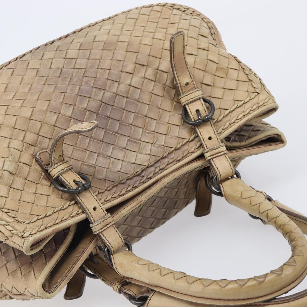 BOTTEGA VENETA INTRECCIATO Hand Bag Leather Beige 180176 Auth bs37104