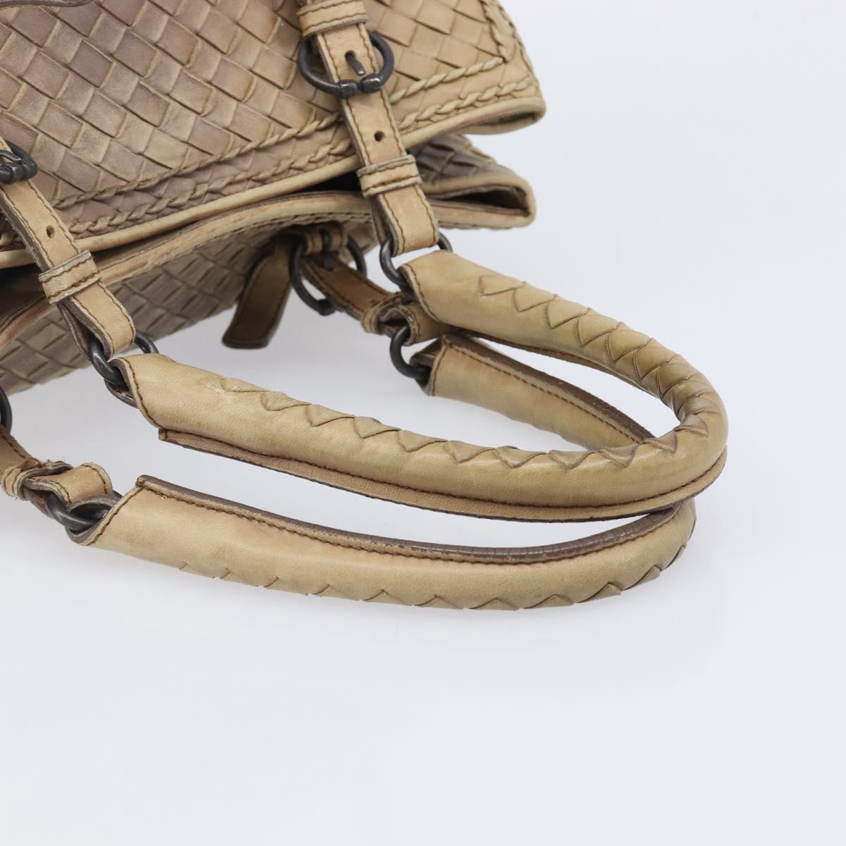 BOTTEGA VENETA INTRECCIATO Hand Bag Leather Beige 180176 Auth bs37104
