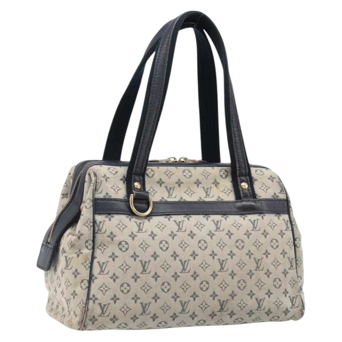 LOUIS VUITTON Monogram Mini Josephine PM Hand Bag Blue M92049 LV Auth bs37106
