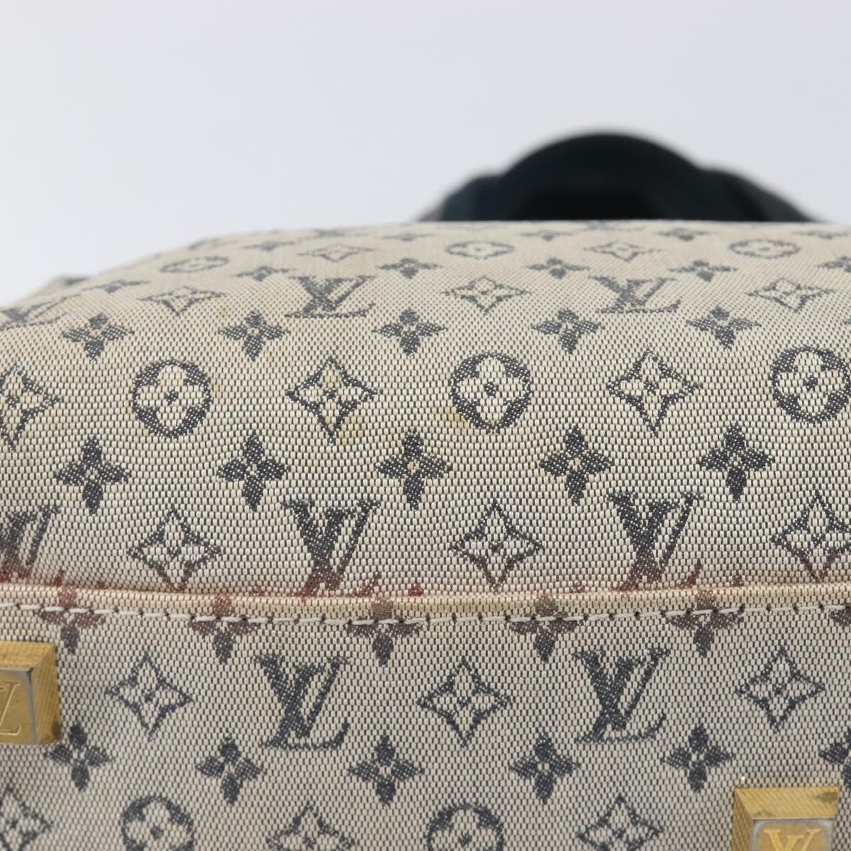 LOUIS VUITTON Monogram Mini Josephine PM Hand Bag Blue M92049 LV Auth bs37106