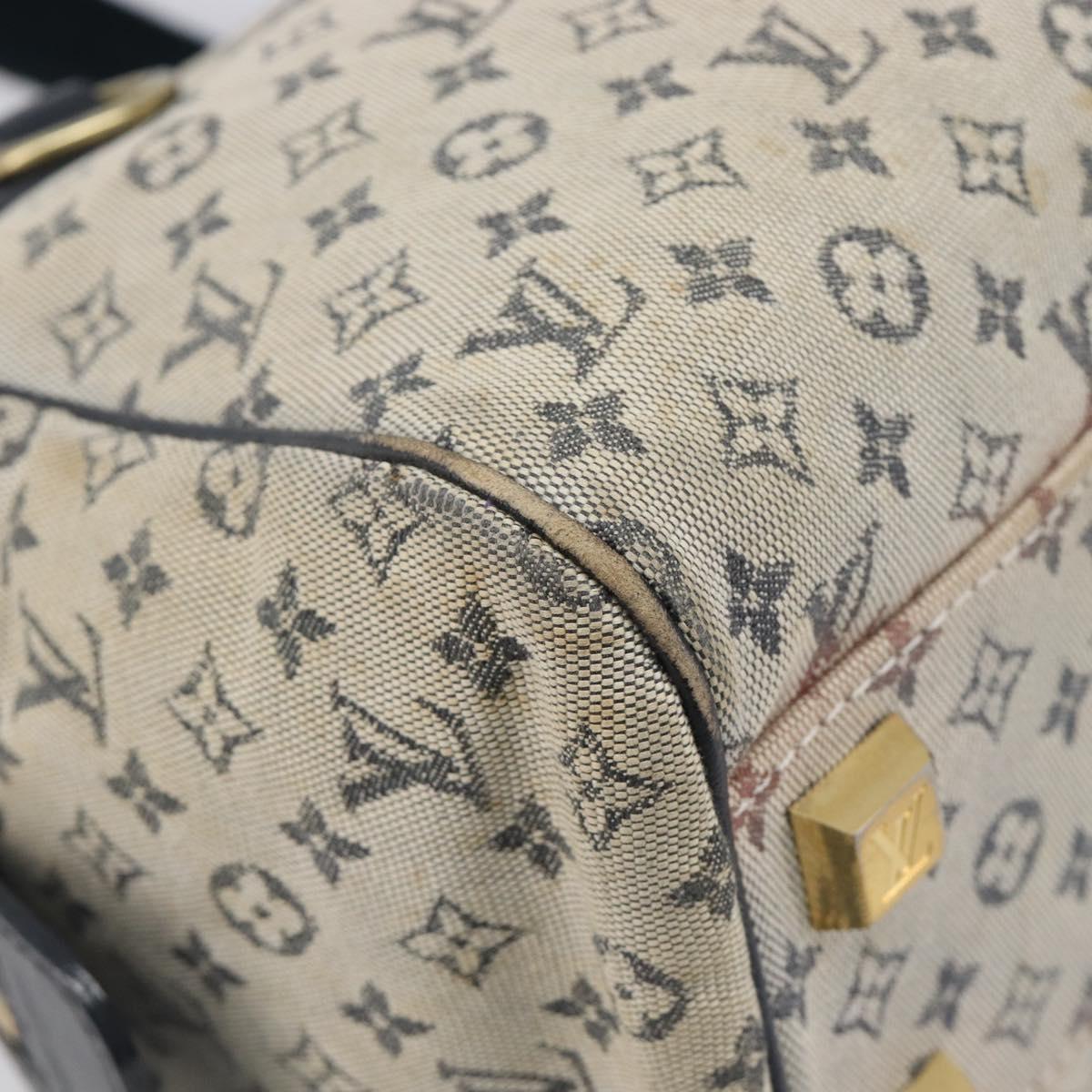 LOUIS VUITTON Monogram Mini Josephine PM Hand Bag Blue M92049 LV Auth bs37106