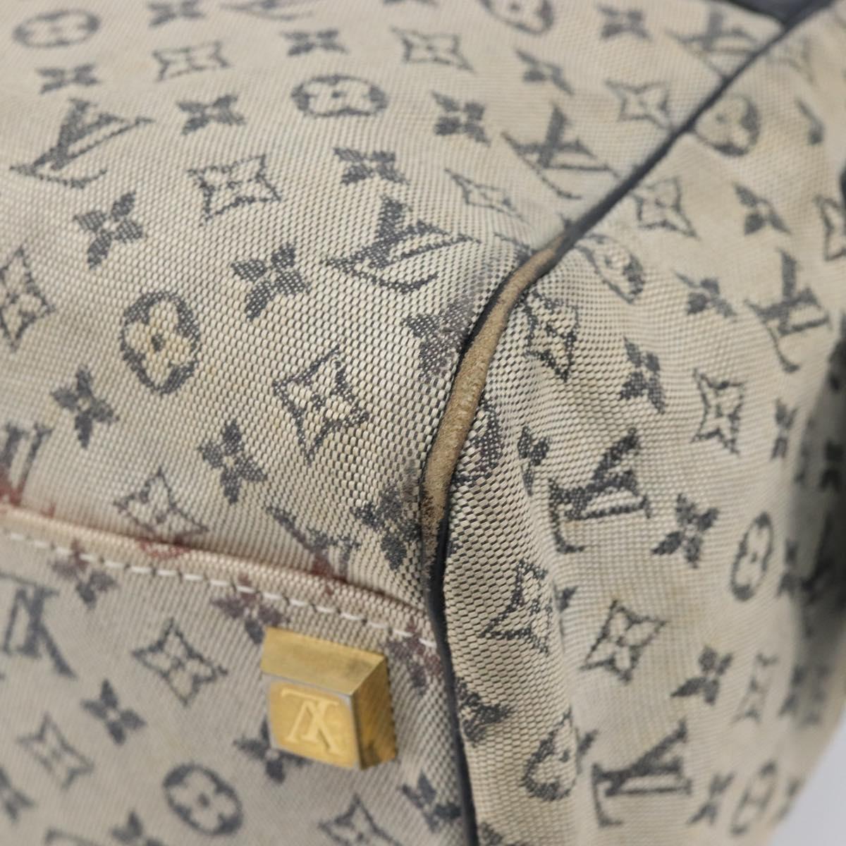 LOUIS VUITTON Monogram Mini Josephine PM Hand Bag Blue M92049 LV Auth bs37106