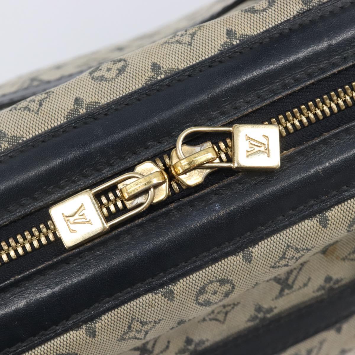 LOUIS VUITTON Monogram Mini Josephine PM Hand Bag Blue M92049 LV Auth bs37106