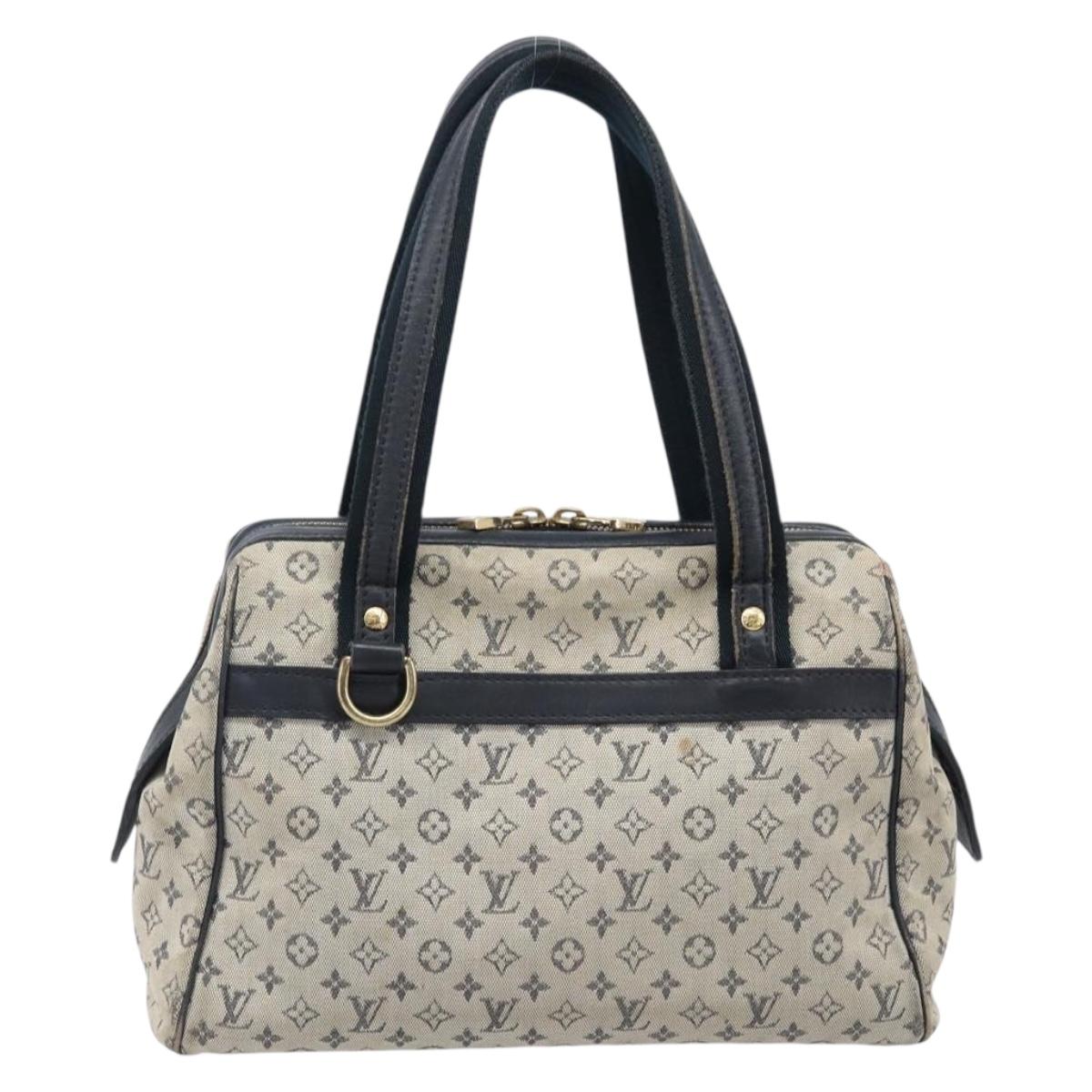 LOUIS VUITTON Monogram Mini Josephine PM Hand Bag Blue M92049 LV Auth bs37106