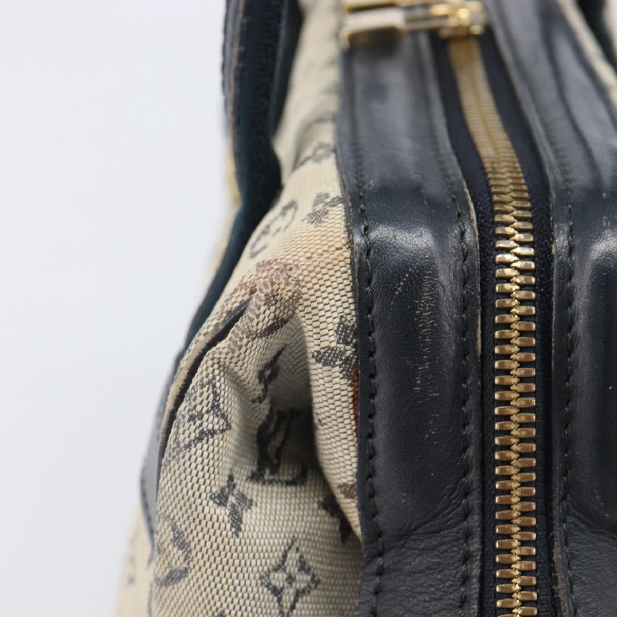 LOUIS VUITTON Monogram Mini Josephine PM Hand Bag Blue M92049 LV Auth bs37106